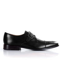 Black Premium Single Strap Toecap Monk main shoe image