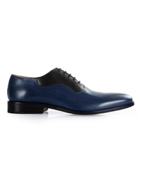 Dark Blue and Black Premium Eyelet Wholecut Oxford main shoe image