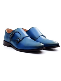 Dark Blue Premium Double Strap Monk alternate shoe image