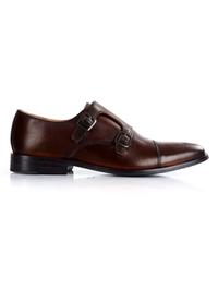Dark Brown Premium Double Strap Toecap Monk main shoe image