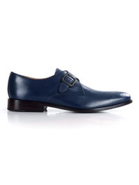Dark Blue Premium Single Strap Monk main shoe image