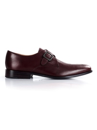 Burgundy Premium Single Strap Monk main shoe image
