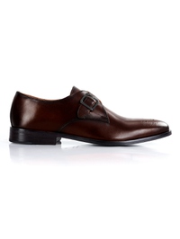 Dark Brown Premium Single Strap Monk main shoe image