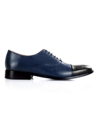 Dark Blue and Black Premium Toecap Oxford main shoe image