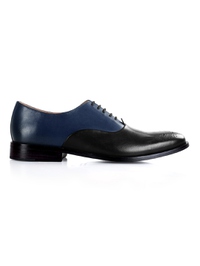 Dark Blue and Black Premium Plain Oxford main shoe image