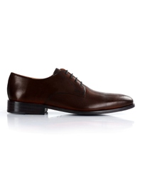 Dark Brown Premium Plain Derby main shoe image