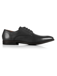 Gray Plain Derby Leather Shoes main shoe image