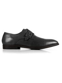 Gray Single Strap Monk Leather Shoes main shoe image