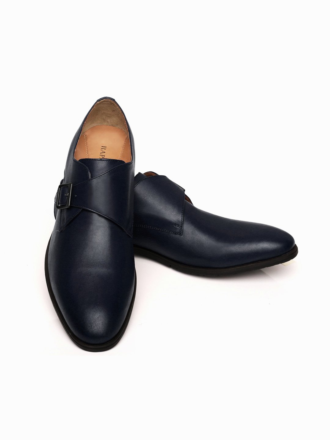 Dark Blue Single Strap Monk Leather Shoes leather shoes for men | Rapawalk
