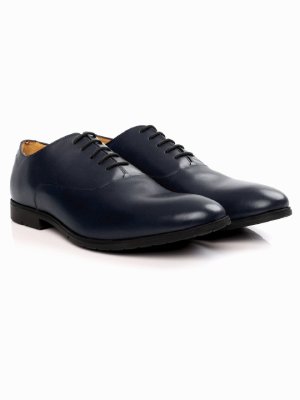 Dark Blue Plain Oxford Leather Shoes alternate shoe image