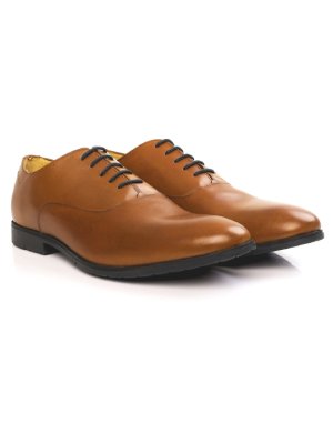 Tan Plain Oxford Leather Shoes alternate shoe image