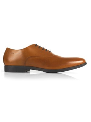 Tan Plain Oxford Leather Shoes main shoe image