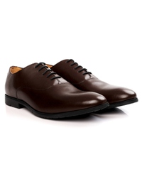 Brown Plain Oxford Leather Shoes alternate shoe image
