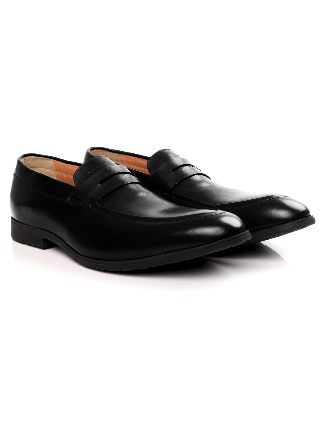 Black Apron Halfstrap Slipon Leather Shoes leather shoes for men | Rapawalk