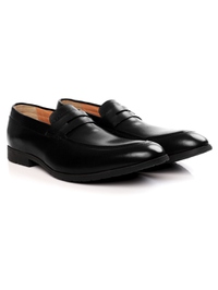 Black Apron Halfstrap Slipon Leather Shoes alternate shoe image