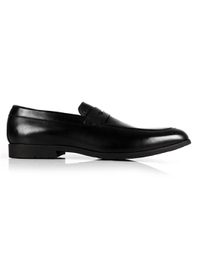 Black Apron Halfstrap Slipon Leather Shoes main shoe image