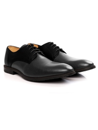 Black and Gray Plain Derby Leather Shoes alternate shoe image