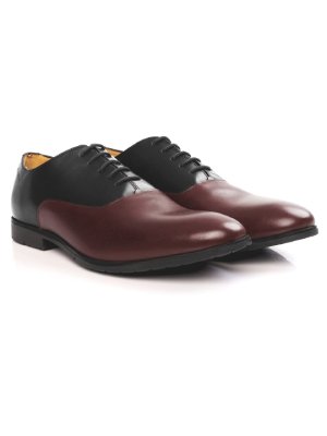 Black and Burgundy Plain Oxford Leather Shoes alternate shoe image