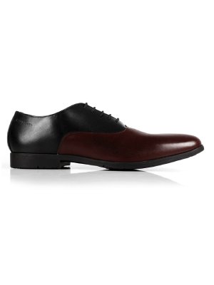 Black and Burgundy Plain Oxford Leather Shoes main shoe image