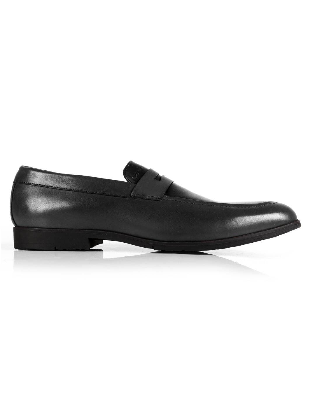 Gray and Black Apron Halfstrap Slipon Leather Shoes leather shoes for ...