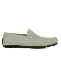 Gray Plain Apron Moccasins Leather Shoes main shoe image
