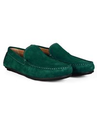 Green Plain Apron Moccasins Leather Shoes alternate shoe image
