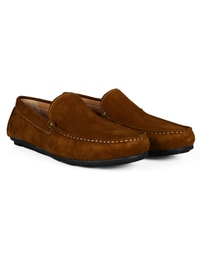 Tan Plain Apron Moccasins Leather Shoes alternate shoe image