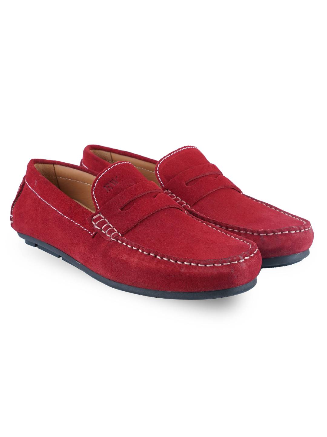 Red Penny Loafer Moccasins Leather Shoes leather shoes for men