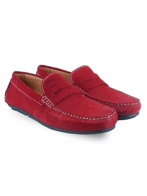 Red Penny Loafer Moccasins Leather Shoes alternate shoe image