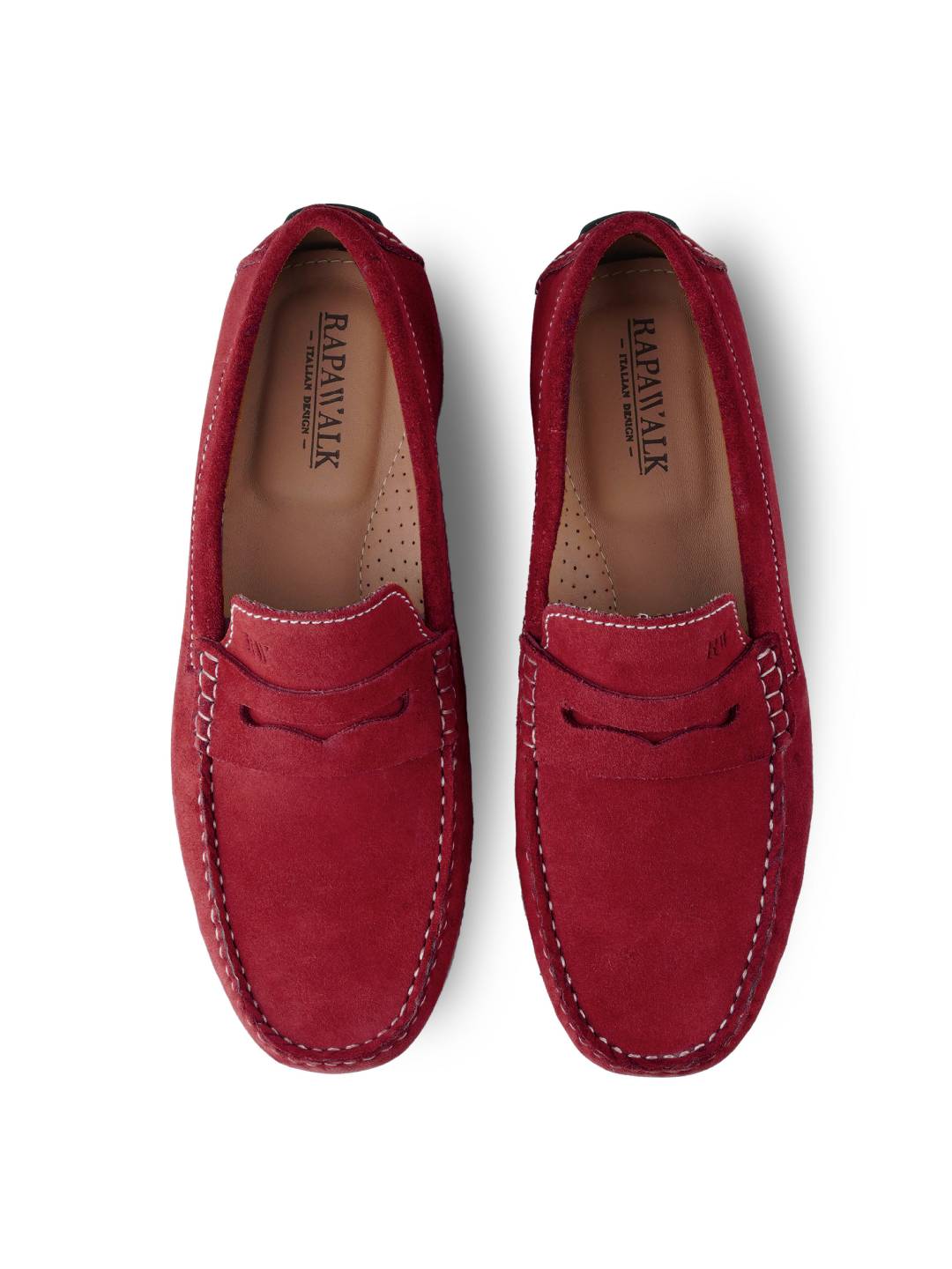 Red Penny Loafer Moccasins Leather Shoes for men Rapawalk