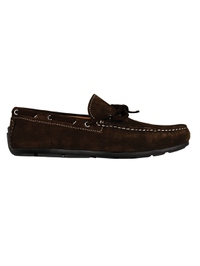 Brown Boat Moccasins Leather Shoes main shoe image