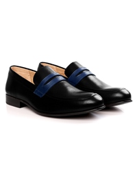 Black and Dark Blue Premium Apron Halfstrap Slipon alternate shoe image