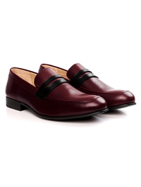 Burgundy and Black Premium Apron Halfstrap Sliponalt shoe image