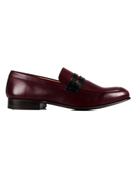 Burgundy and Black Premium Apron Halfstrap Slipon main shoe image