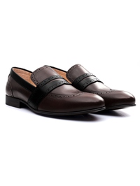 Brown and Black Premium Wingcap Slipon alternate shoe image