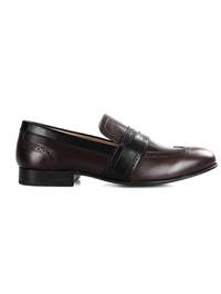Brown and Black Premium Wingcap Slipon main shoe image