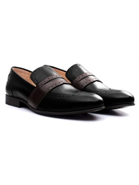 Black and Brown Premium Wingcap Slipon alternate shoe image