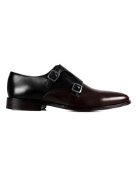 Black and Brown Premium Double Strap Monk main shoe image