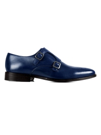 Dark Blue Premium Double Strap Monk main shoe image