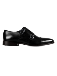 Black Premium Double Strap Toecap Monk main shoe image