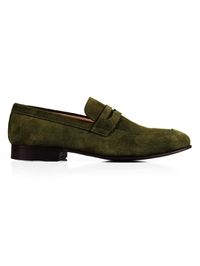 Dark Green Premium Apron Halfstrap Slipon main shoe image
