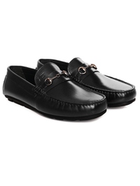 Black Horsebit Moccasins Leather Shoes alternate shoe image