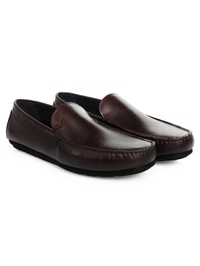 Brown Plain Apron Moccasins Leather Shoes alternate shoe image
