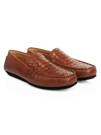 Tan Plain Apron Moccasins Leather Shoes alternate shoe image
