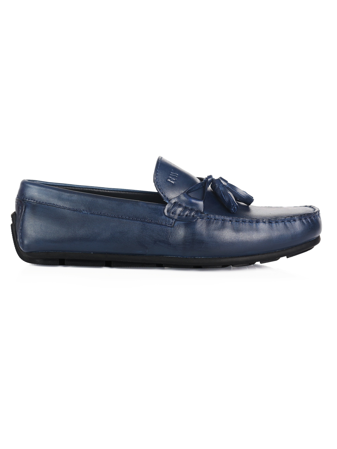 Dark Blue Tassel Moccasins Leather 