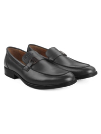 Gray Side Buckle Slipon Leather Shoes alternate shoe image