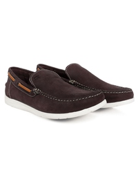 Brown Slipon Boat Leather Shoes alternate shoe image