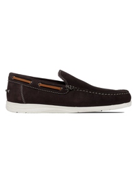 Brown Slipon Boat Leather Shoes main shoe image