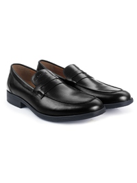 Black Apron Half Strap Leather Shoes alternate shoe image
