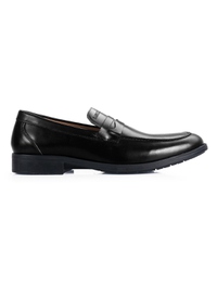 Black Apron Half Strap Leather Shoes main shoe image